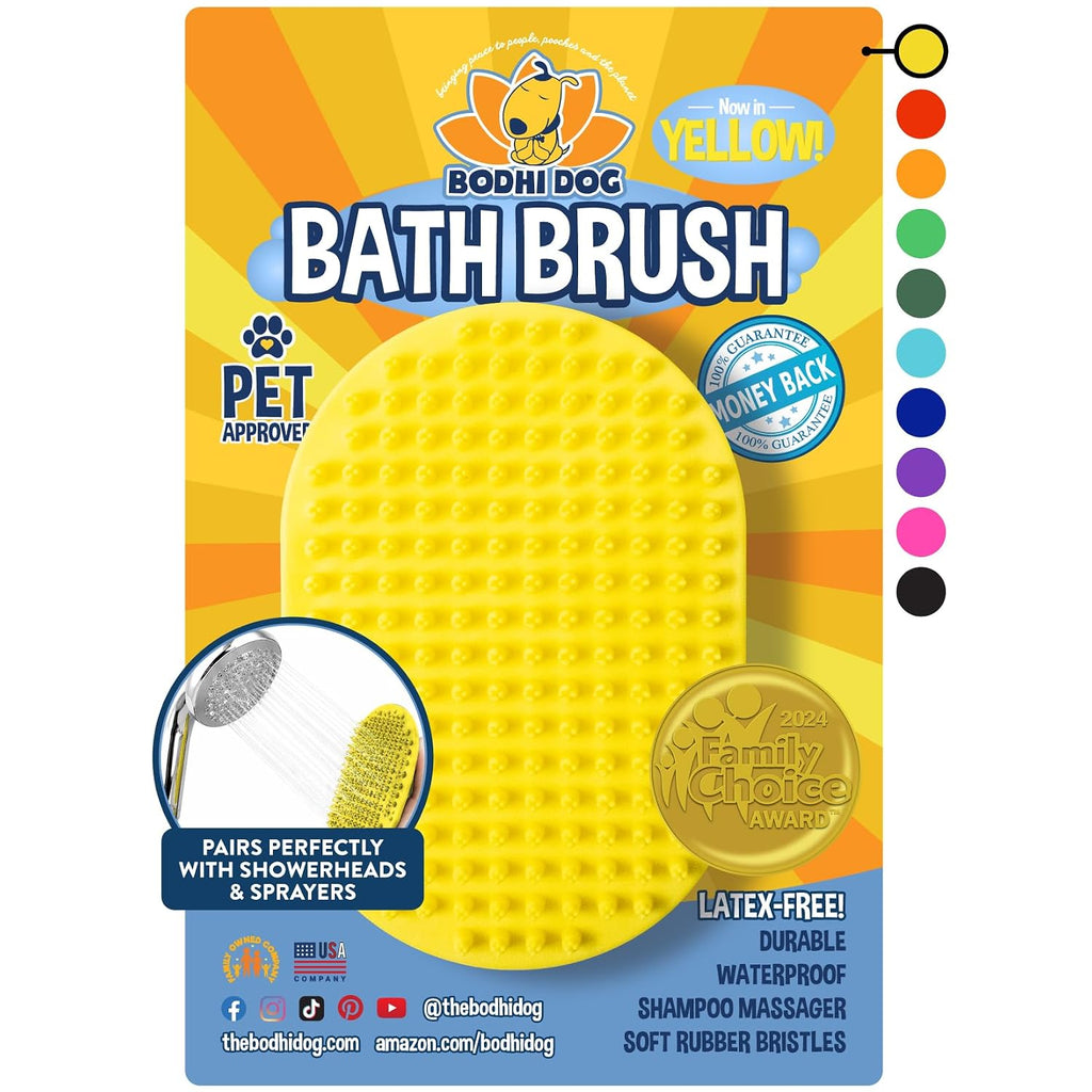 Shampoo Brush - Pet Grooming & Bath Supplies for Dogs and Cats - Bath Brush for Long & Short Hair - Premium Scrubber for Shower, Showerhead, Sprayer & Bathing (One Pack, Blue)
