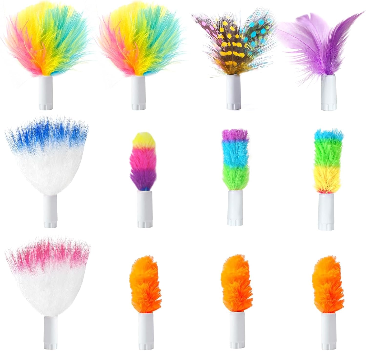 Cat Toys 2-In-1 Interactive Cat Toys for Indoor Cats, Automatic Cat Toy Balls, Mice Toys Ambush Feather Kitten Toys with 7Pcs Attachments, Dual Power Supplies, Adjustable Speed, Auto On/Off