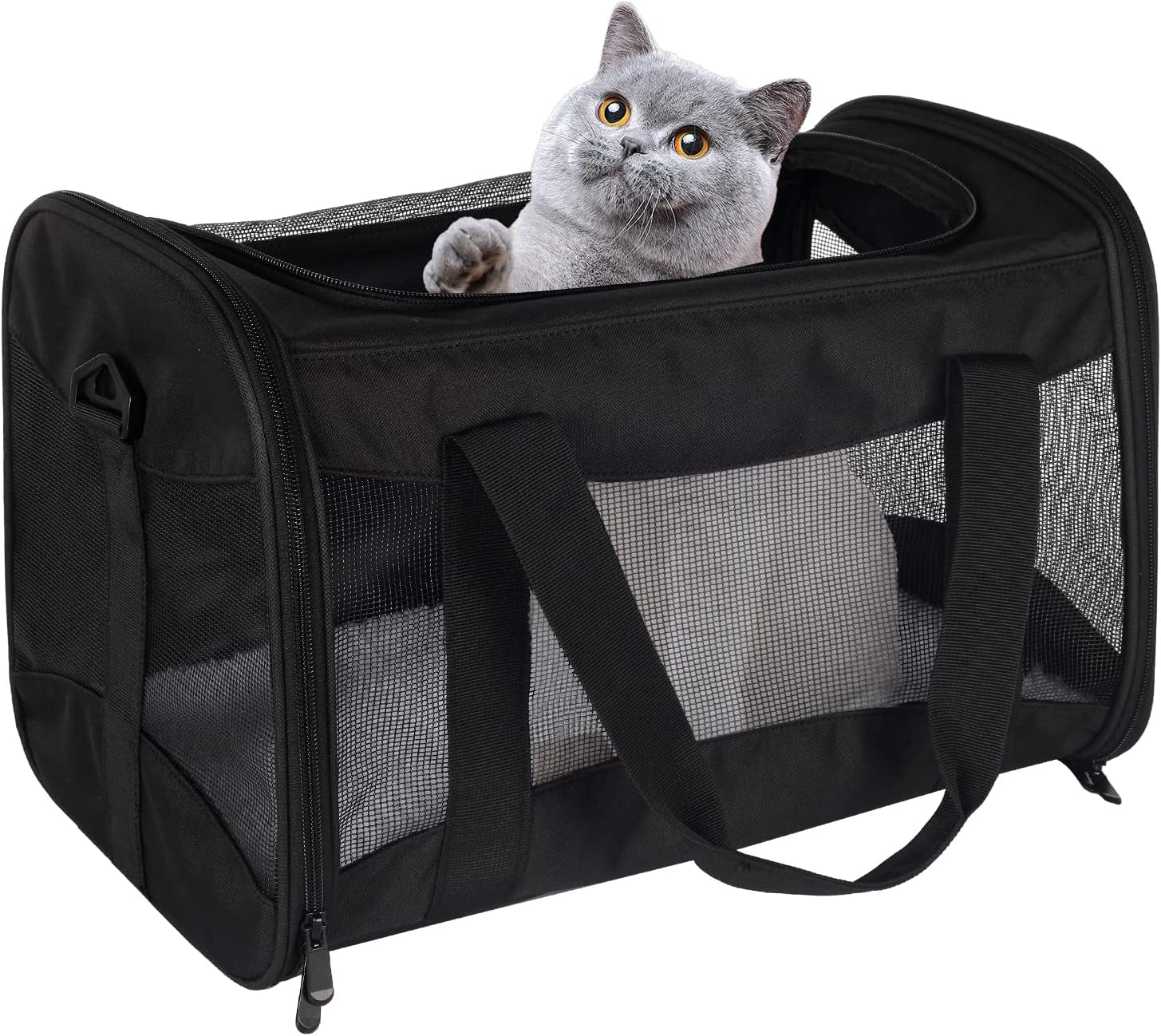 Cat Dog Carriers Soft-Sided Pet Carrier Large Cats for Medium Big Cat Small Dog Puppy up to 16Lbs TSA Airline Approved Animal Collapsible Cat Carrier Carriers Travel Carrier Cat Bag (17X11X11)