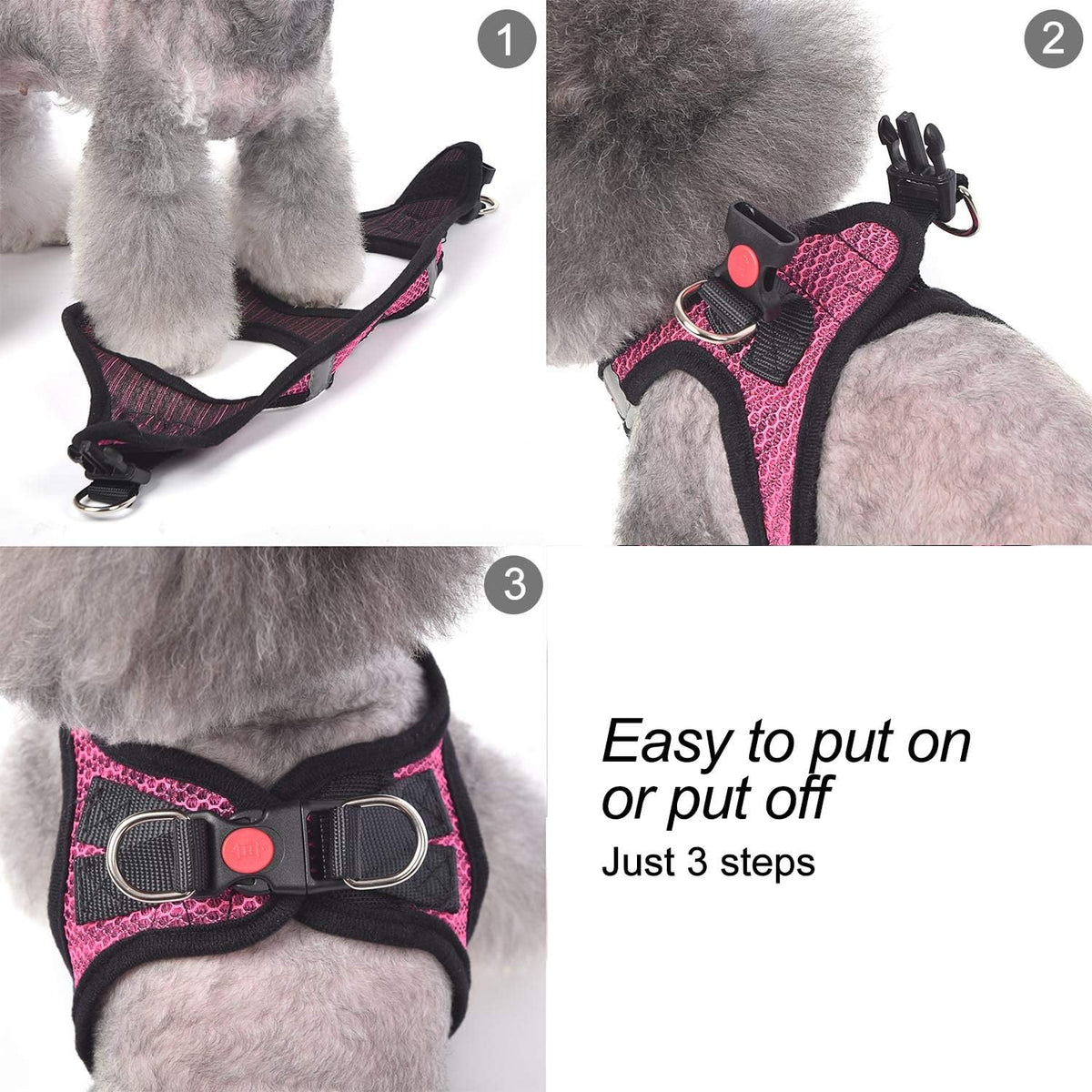Dog Harness Step-In Breathable Puppy Cat Dog Vest Harnesses for Small Medium Dogs
