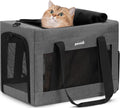 Cat Carrier, Portable Travel Dog Carrier with Stable Structure, Grey | Larger Space, 360° Ventilation & Comfort, Escape-Proof, for Travel / Car Trips / Vet Visits, Fits Cats up to 11 Lbs