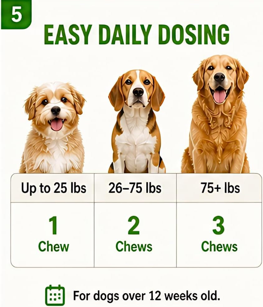 4-In-1 Digestive Pet Chews for Dogs, 6.3 Oz (60 Soft Chews), Natural Beef Flavor – Supports Gut Health with Prebiotic, Probiotic, Postbiotic & Digestive Enzymes