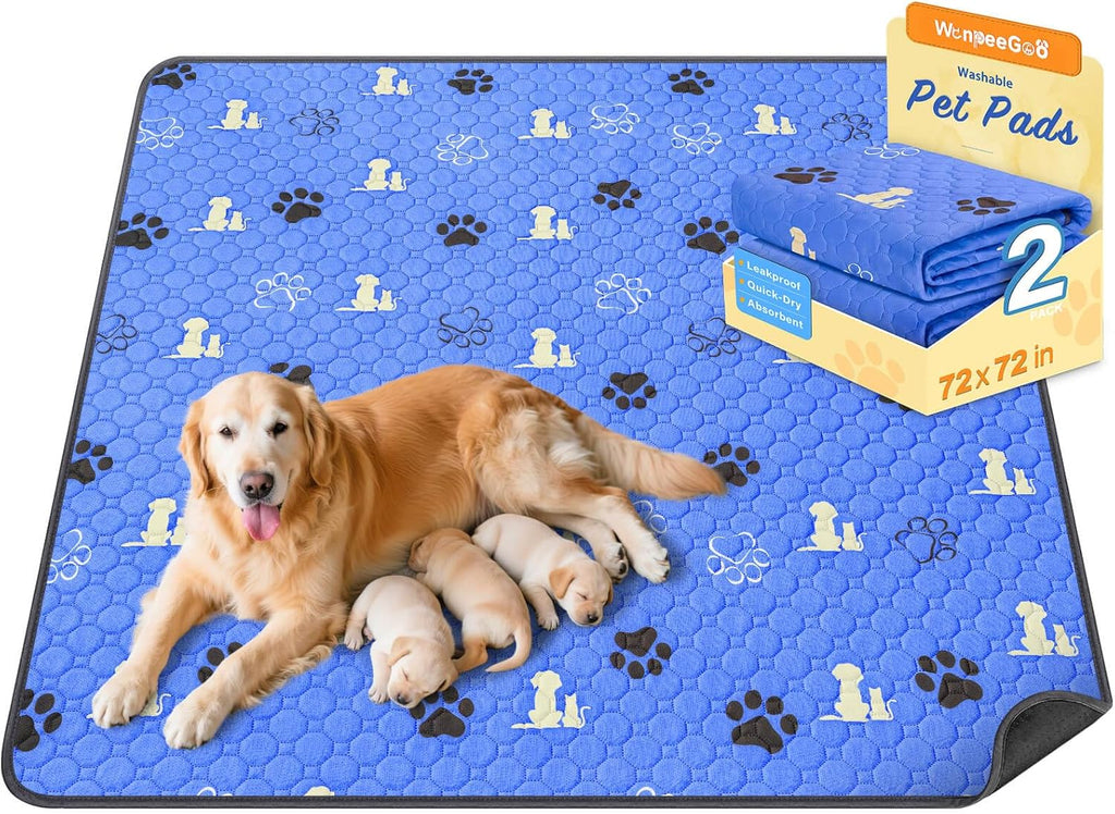 Washable Pee Pads for Dogs, Waterproof, 18 X 24 In, 4 Pack, Gray | Super Absorbent, Waterproof and Non-Slip; Washable, Reusable Dog Pads for Crates, Playpens, Floors, Furniture and Travel