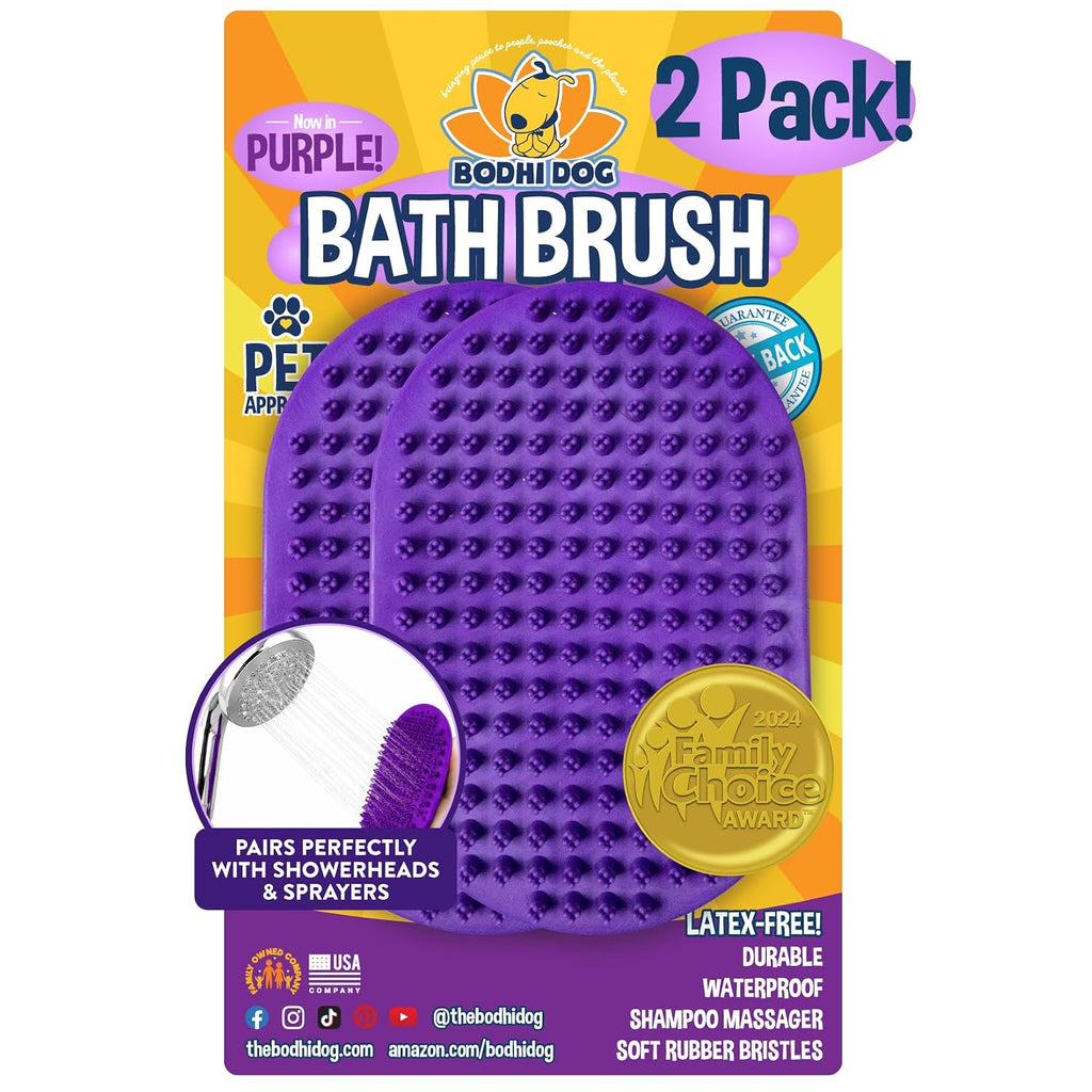 Shampoo Brush - Pet Grooming & Bath Supplies for Dogs and Cats - Bath Brush for Long & Short Hair - Premium Scrubber for Shower, Showerhead, Sprayer & Bathing (One Pack, Blue)