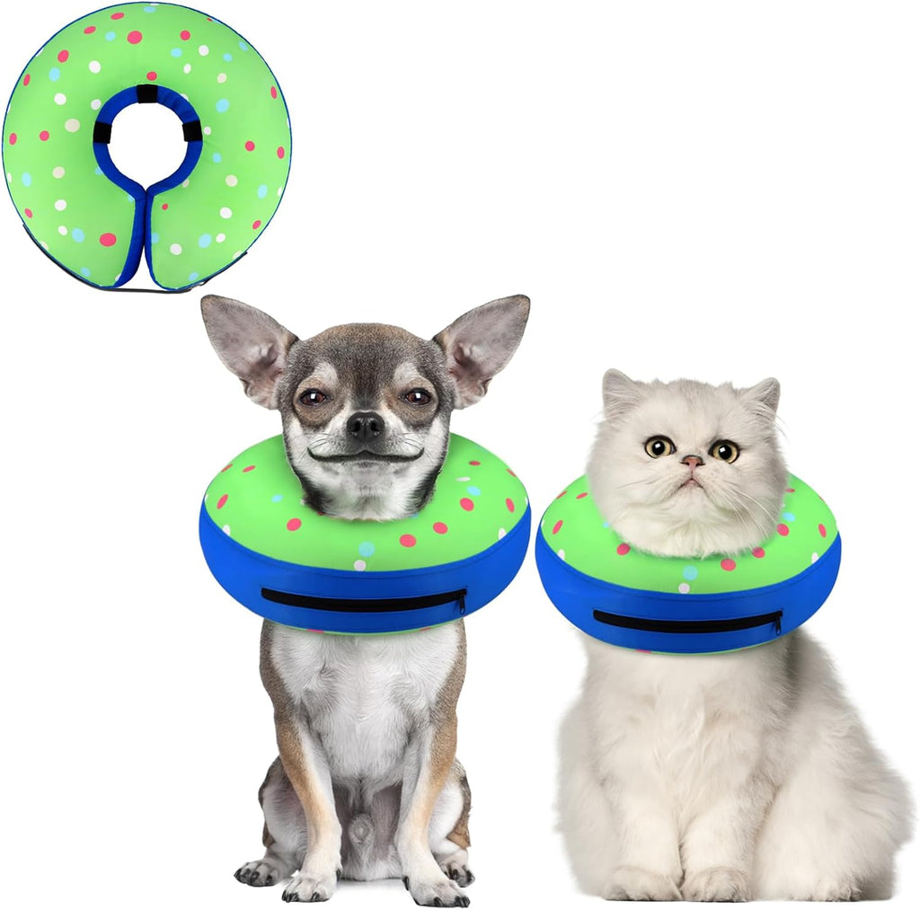 Inflatable Dog Cone Collar Alternative after Surgery, Doggie Neck Donut Collar Recovery Ecollar for Post Surgery, Soft Dog Cone for Small Medium Puppies Cats