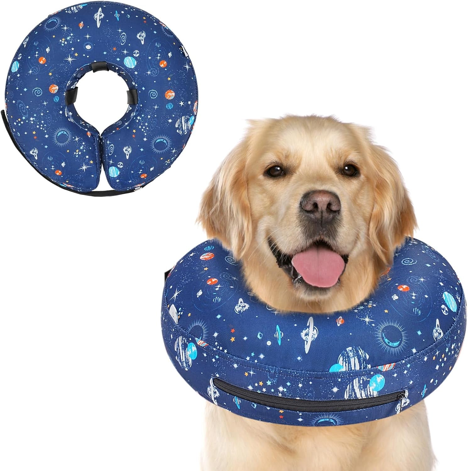 Inflatable Dog Cone Collar Alternative after Surgery, Doggie Neck Donut Collar Recovery Ecollar for Post Surgery, Soft Dog Cone for Small Medium Puppies Cats