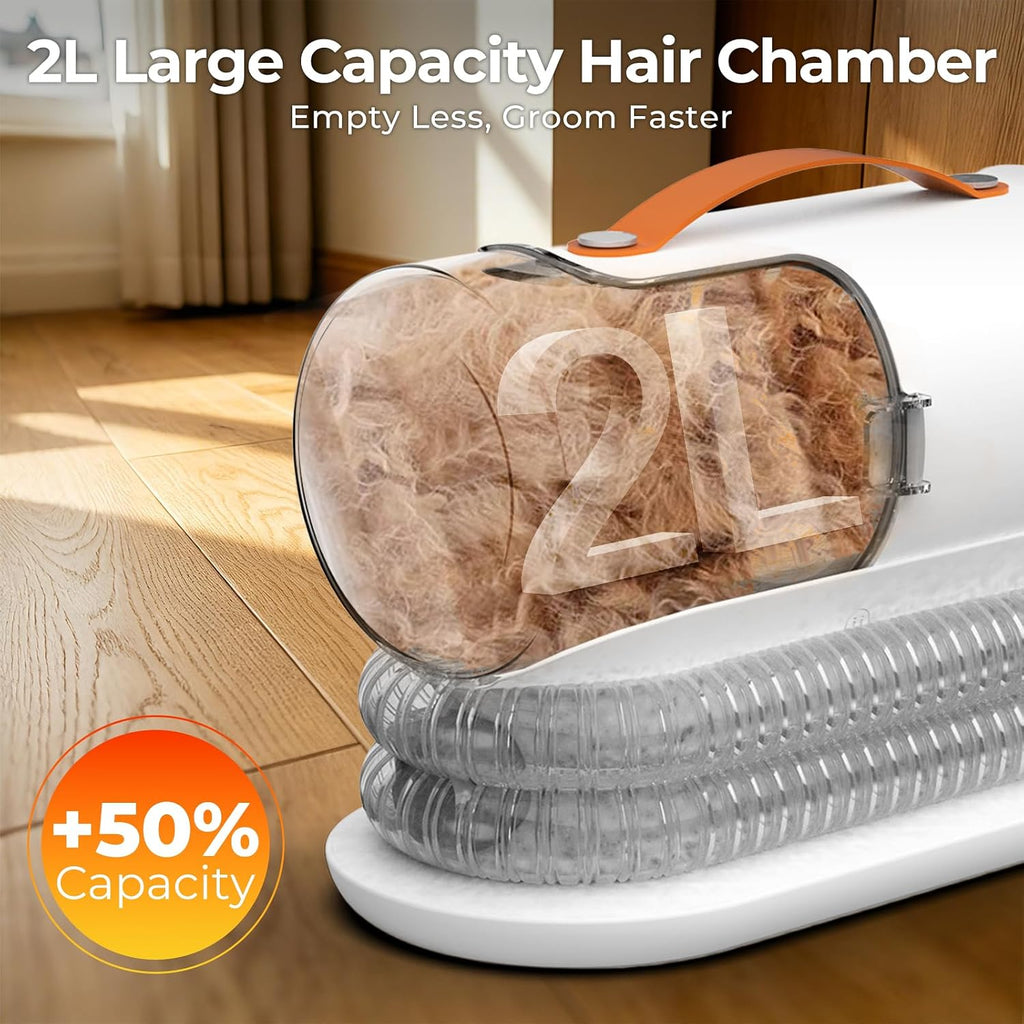 Dog Grooming Vacuum Kit with Clippers, 12000Pa Strong Suction, 2L Large Dust Cup, Low Noise <50Db, 5-In-1 Pet Hair Trimmer for Dogs Cats Shedding & Home Grooming