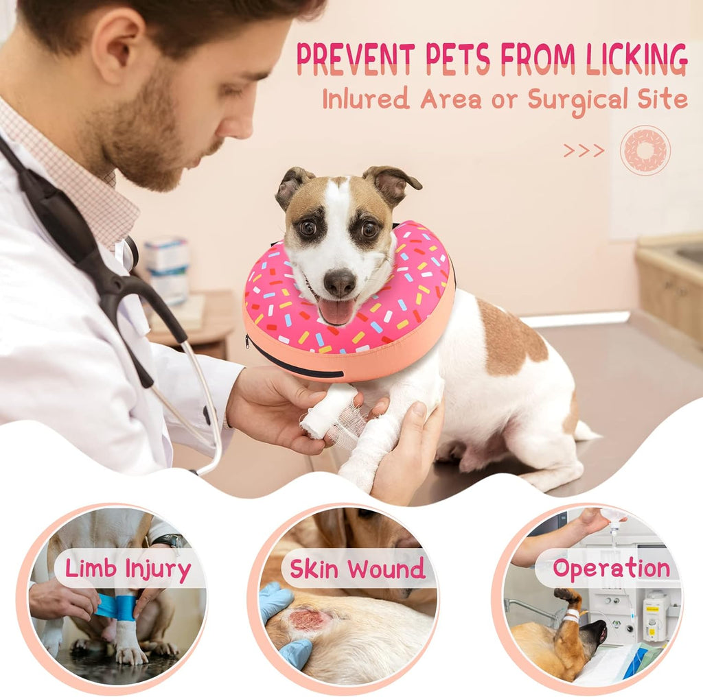 Inflatable Dog Cone Collar Alternative after Surgery, Doggie Neck Donut Collar Recovery Ecollar for Post Surgery, Soft Dog Cone for Small Medium Puppies Cats