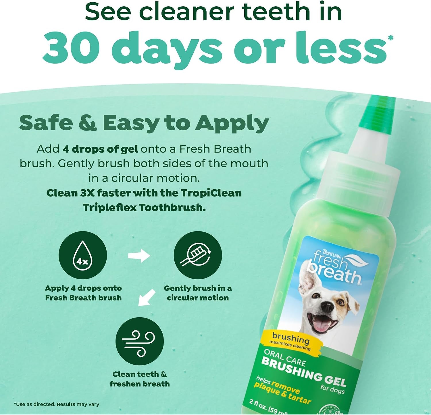Oral Care Brushing Gel for Dogs & Cats| Dog Toothpaste | Pet Dental Gel | Dog Teeth Cleaning Use with Pet Toothbrush | 2 Oz