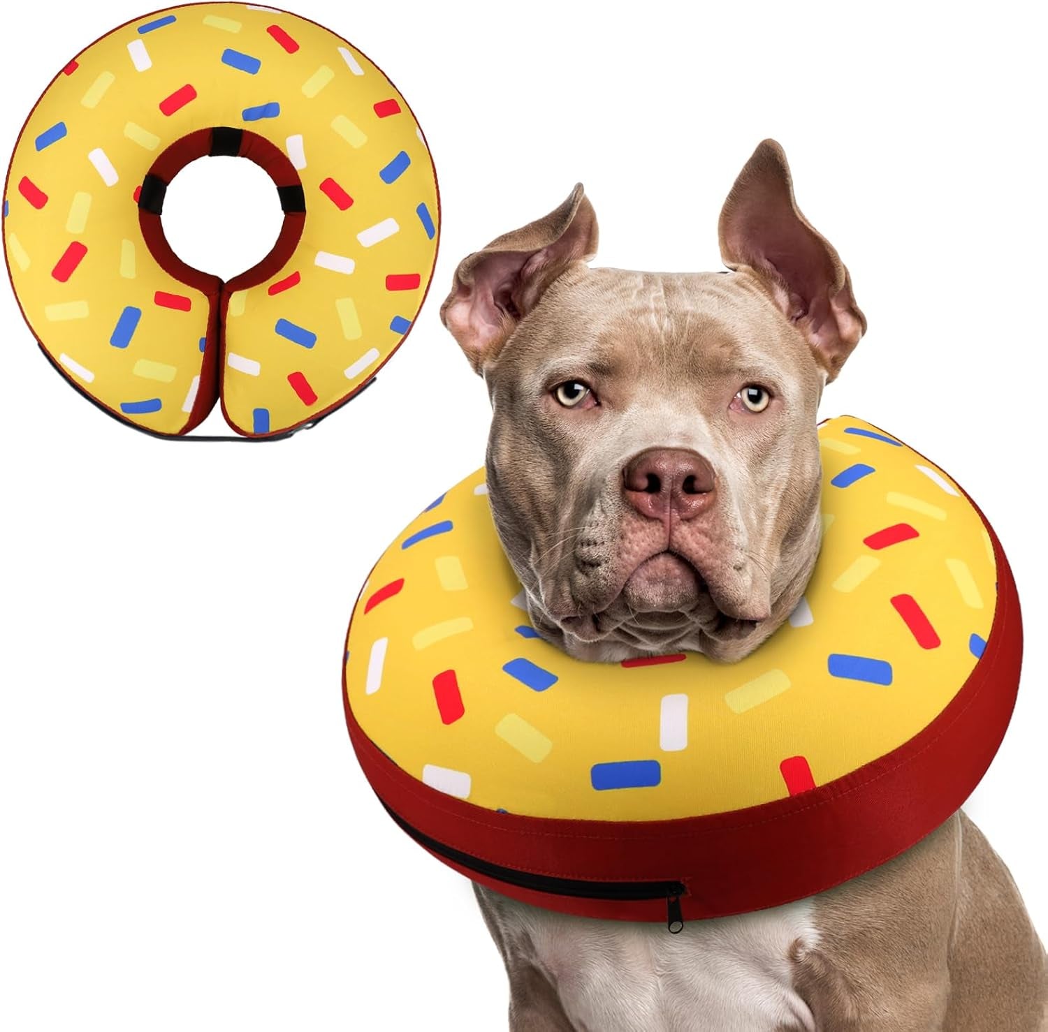 Inflatable Dog Cone Collar Alternative after Surgery, Doggie Neck Donut Collar Recovery Ecollar for Post Surgery, Soft Dog Cone for Small Medium Puppies Cats