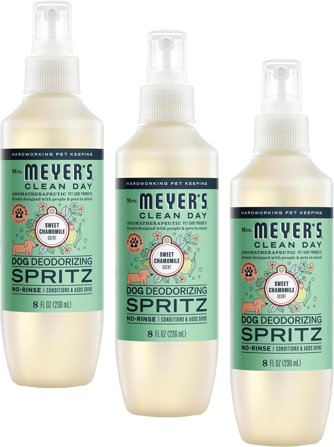 MRS. MEYER'S Clean Day Dog Deodorizing Spray, White Peach Scent, 8Oz