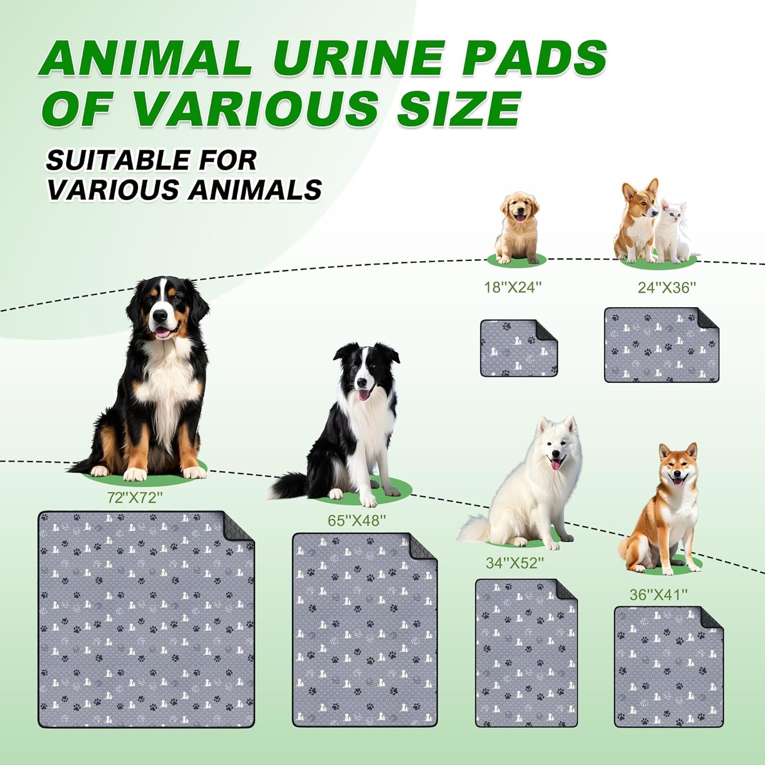 Washable Pee Pads for Dogs, Waterproof, 18 X 24 In, 4 Pack, Gray | Super Absorbent, Waterproof and Non-Slip; Washable, Reusable Dog Pads for Crates, Playpens, Floors, Furniture and Travel