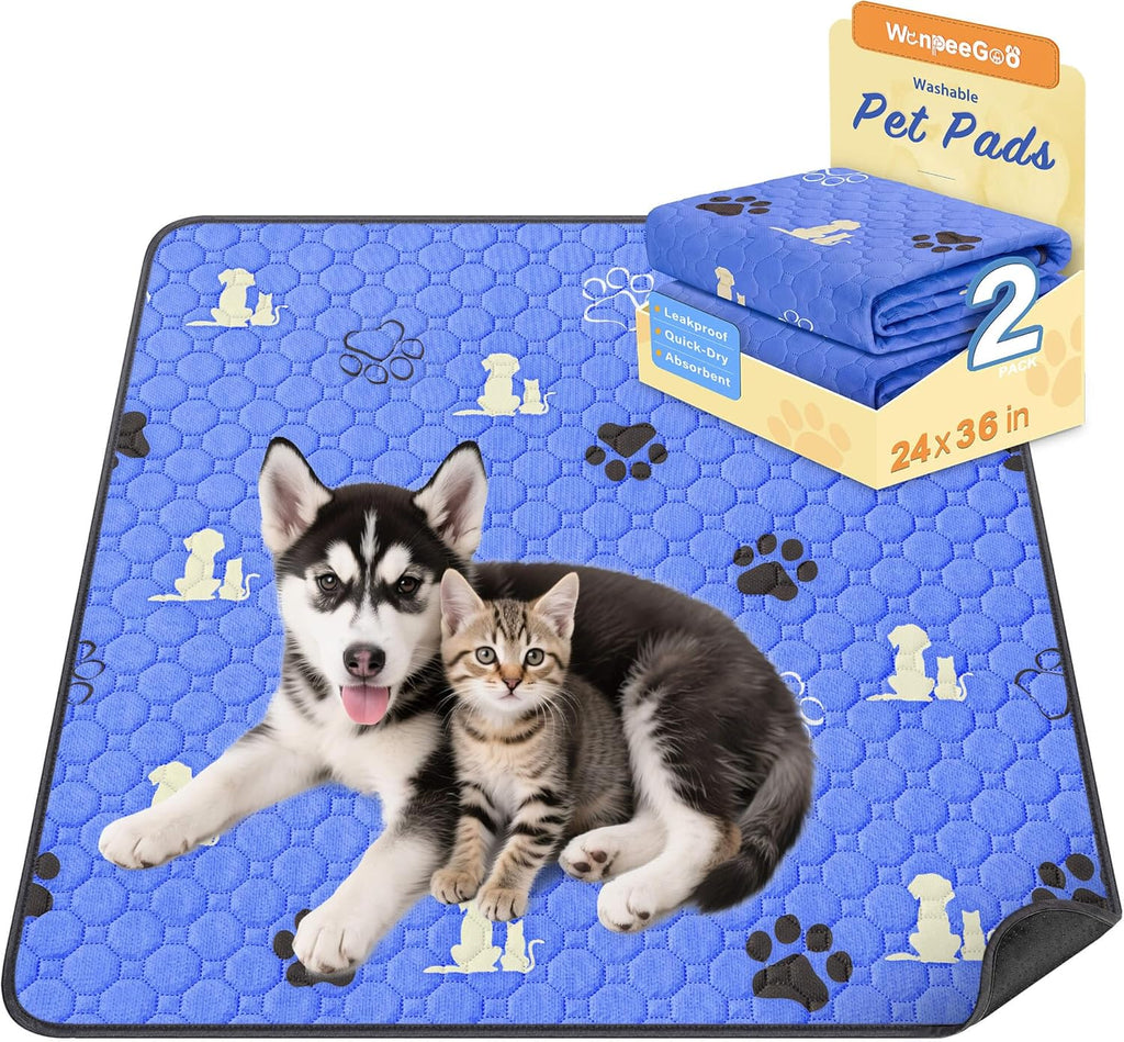 Washable Pee Pads for Dogs, Waterproof, 18 X 24 In, 4 Pack, Gray | Super Absorbent, Waterproof and Non-Slip; Washable, Reusable Dog Pads for Crates, Playpens, Floors, Furniture and Travel