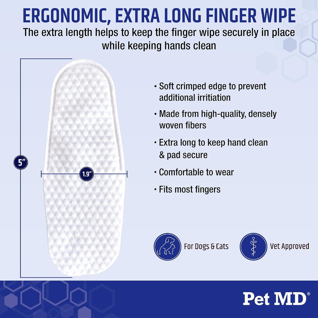 Finger Wipes - Tear Stain Remover for Dogs & Cats - 50Ct | Dog and Cat Eye Wipes for Discharge and Crust - Fragrance-Free & Hypoallergenic Face and Eye Cleaner