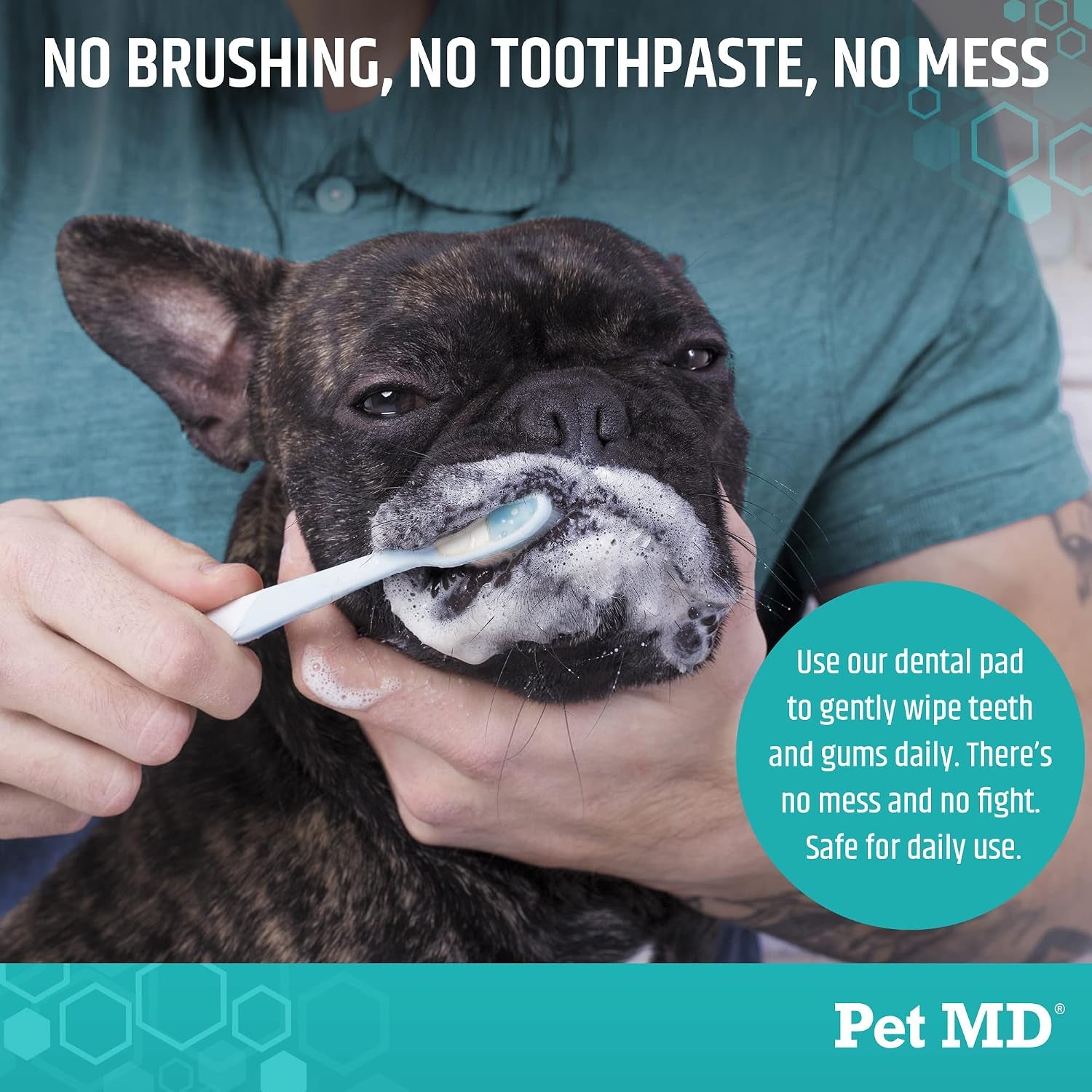 Dental Wipes for Dogs Teeth - Fresh Apple & Mint Flavor - 100Ct | Dog Teeth Cleaning Wipes to Remove Plaque and Tartar - Promotes Healthy Gums & Fresh Breath for Overall Oral Hygiene