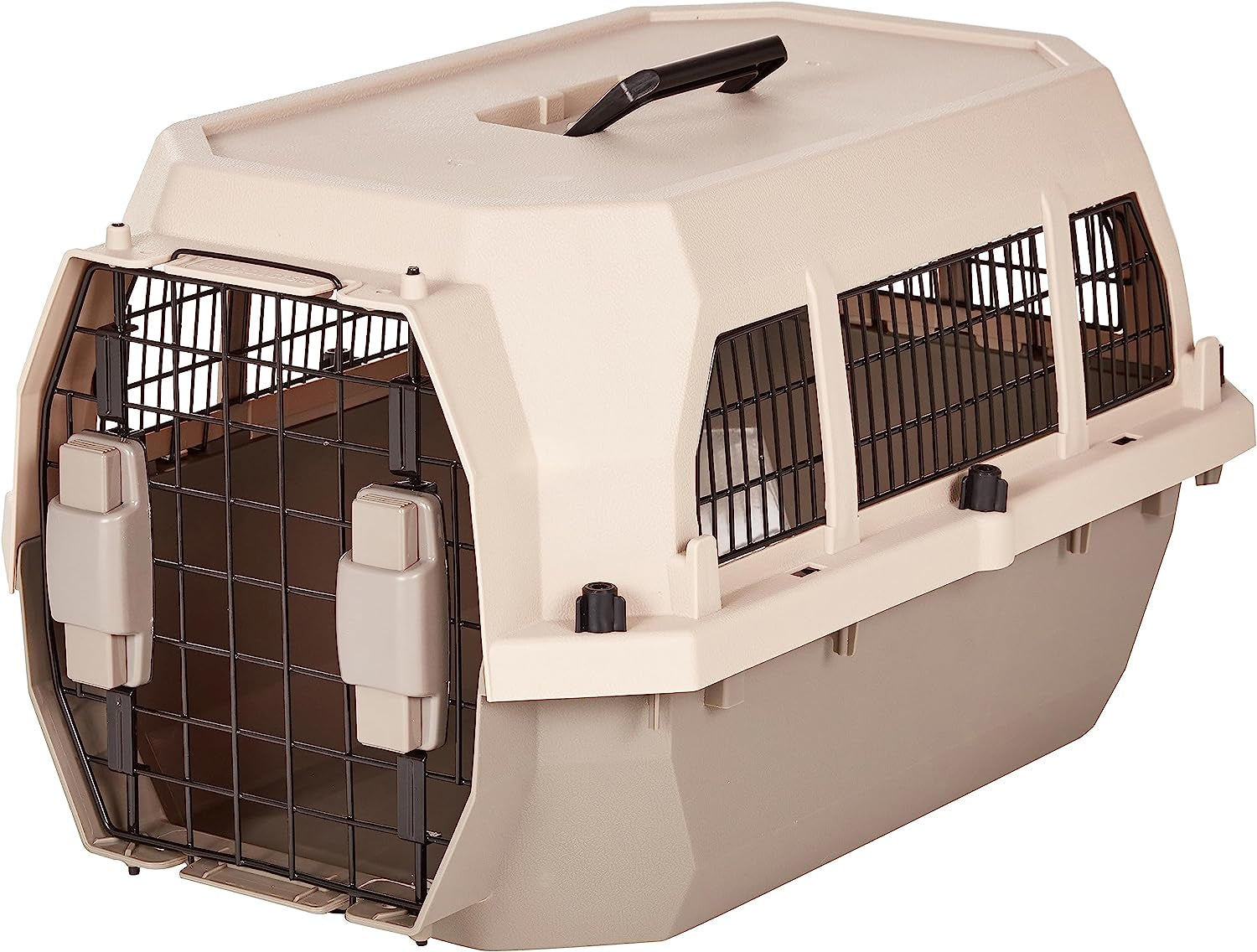 2-Door Top-Load Hard-Sided Pet Travel Carrier for Cats and Small Dogs, 19" L X 12.6" W X 10" H, Gray & Blue