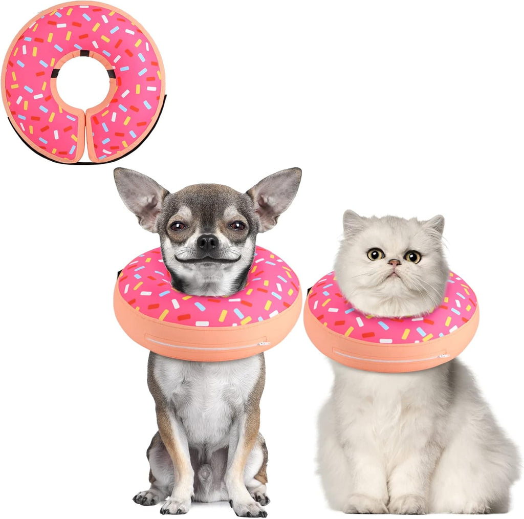 Inflatable Dog Cone Collar Alternative after Surgery, Doggie Neck Donut Collar Recovery Ecollar for Post Surgery, Soft Dog Cone for Small Medium Puppies Cats
