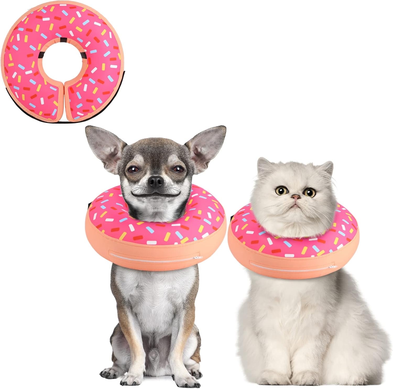 Inflatable Dog Cone Collar Alternative after Surgery, Doggie Neck Donut Collar Recovery Ecollar for Post Surgery, Soft Dog Cone for Small Medium Puppies Cats
