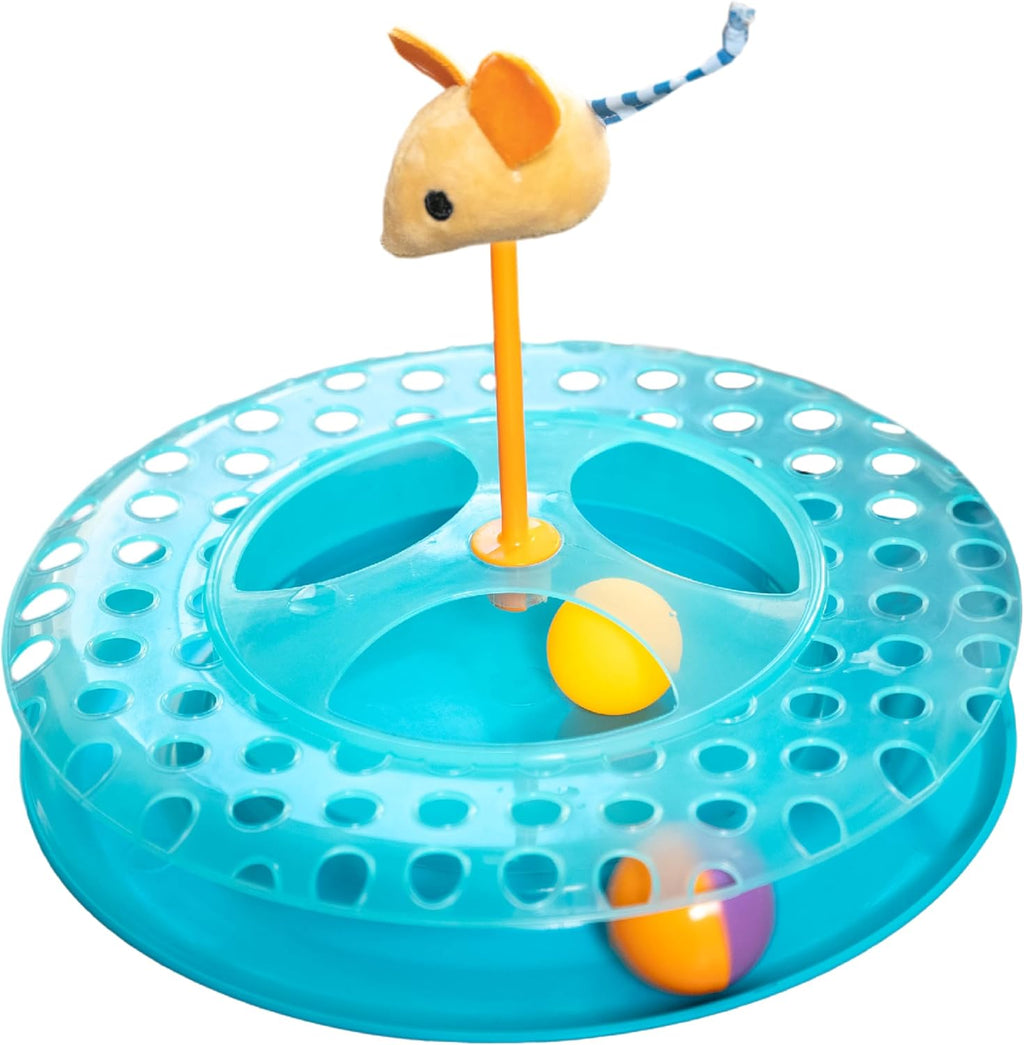 Tower of Tracks Cat Toy – 3-Level Track Tower with 6 Balls, Interactive Cat Toy for Indoor Enrichment