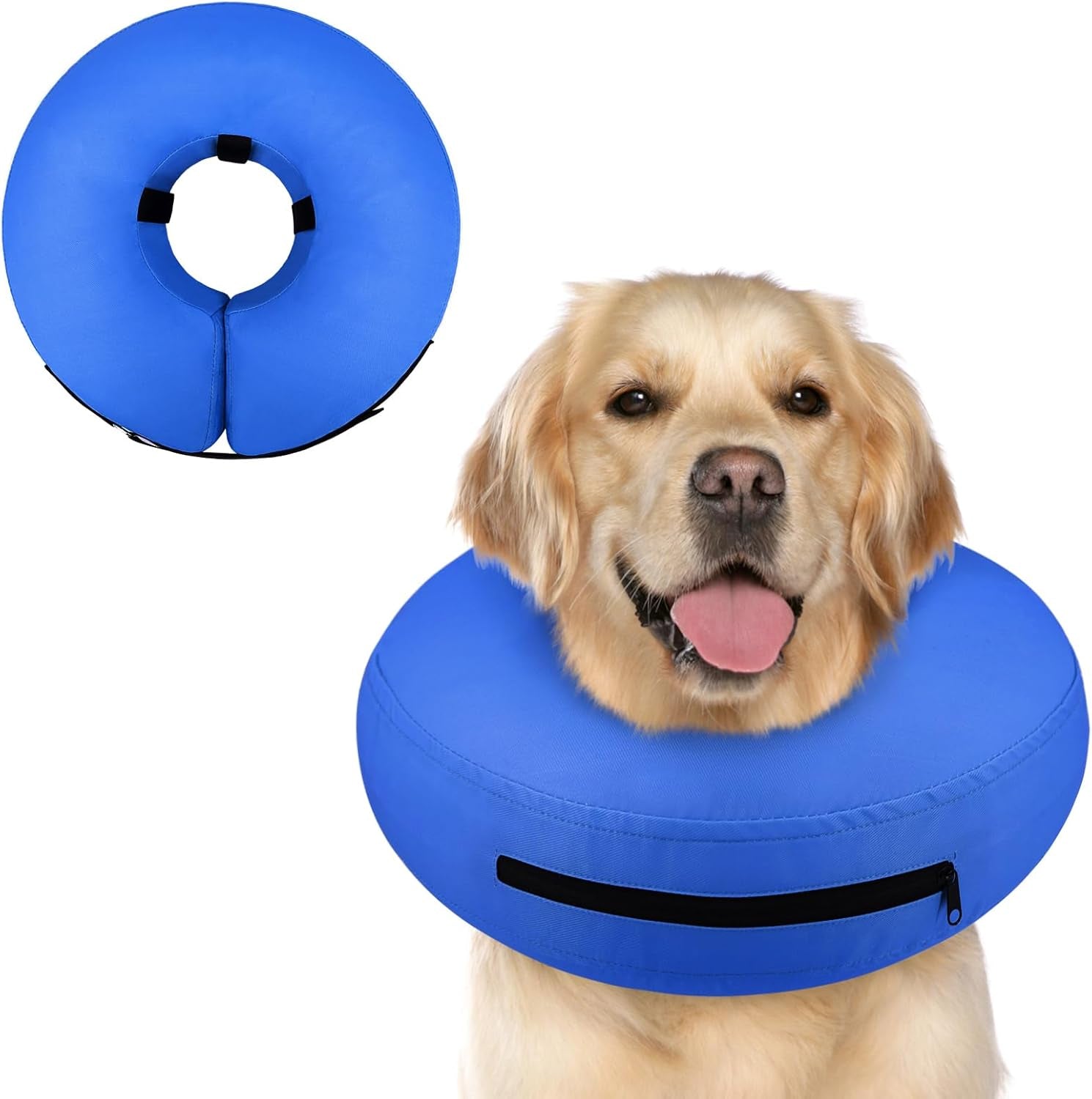 Inflatable Dog Cone Collar Alternative after Surgery, Doggie Neck Donut Collar Recovery Ecollar for Post Surgery, Soft Dog Cone for Small Medium Puppies Cats