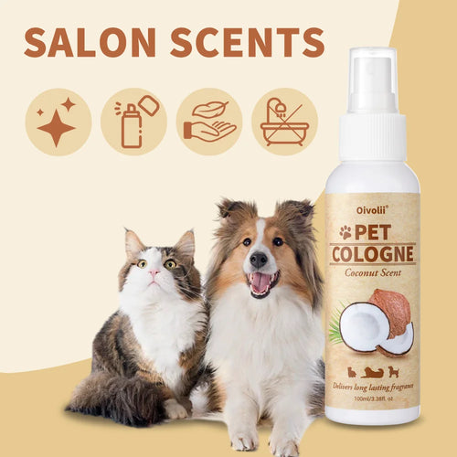 Pet Deodorizing Spray for Dogs Coconut Scent Dog Cologne 100Ml Long Lasting Pet Grooming Spray Natural Odor Eliminator
