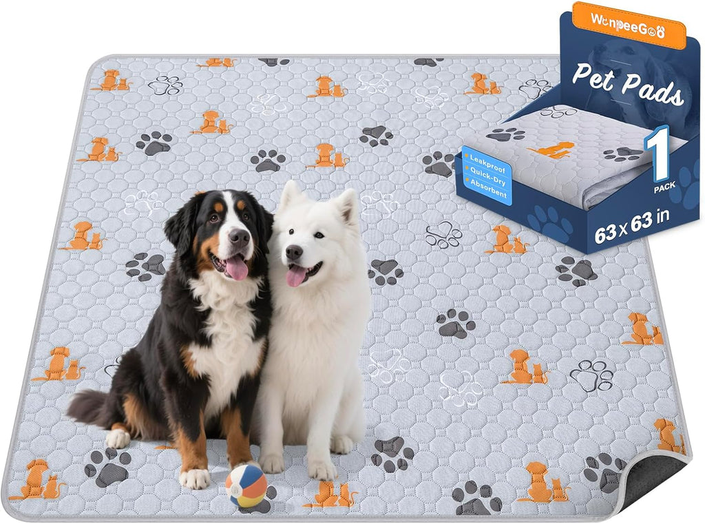 Washable Pee Pads for Dogs, Waterproof, 18 X 24 In, 4 Pack, Gray | Super Absorbent, Waterproof and Non-Slip; Washable, Reusable Dog Pads for Crates, Playpens, Floors, Furniture and Travel