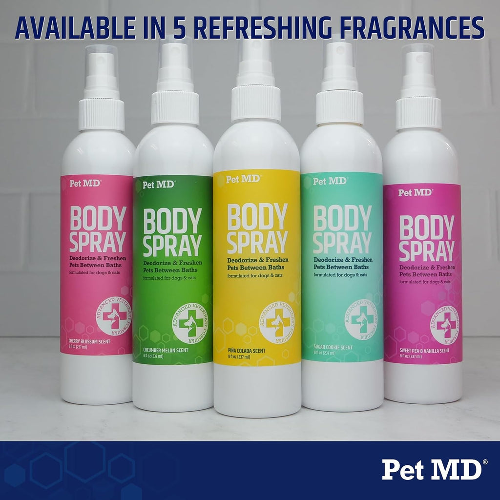 Body Spray for Dogs & Cats - Deodorizing Dog Perfume Reduces Static & Eliminates Odor - Long Lasting Pet Cologne Spray for Dogs - Pina Colada Scent - 8 Oz