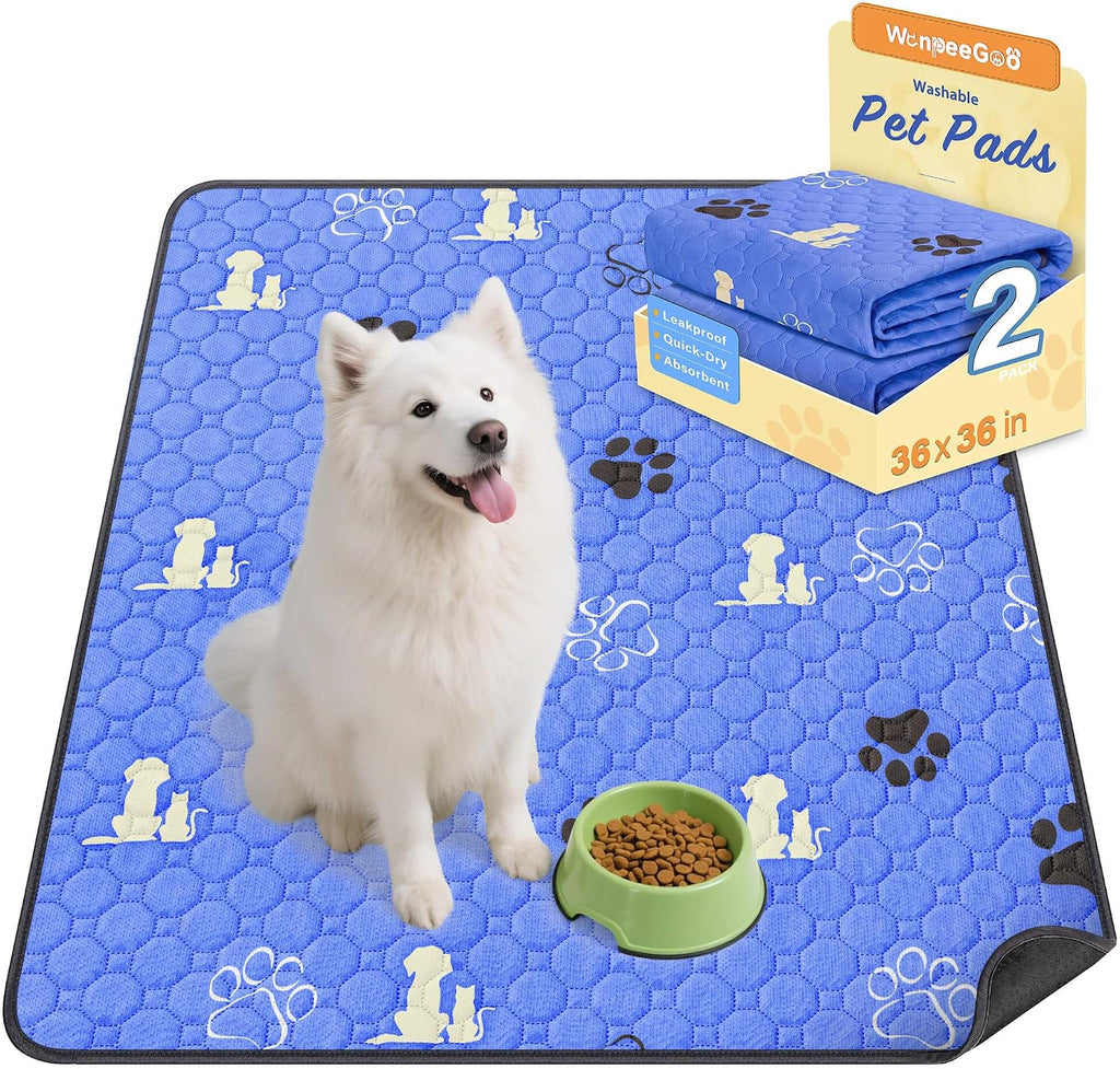 Washable Pee Pads for Dogs, Waterproof, 18 X 24 In, 4 Pack, Gray | Super Absorbent, Waterproof and Non-Slip; Washable, Reusable Dog Pads for Crates, Playpens, Floors, Furniture and Travel