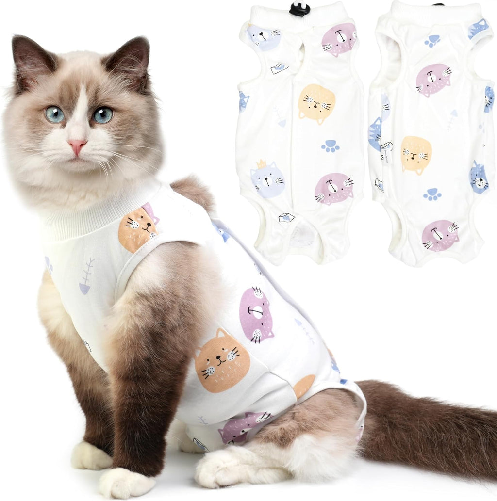 Cat Recovery Suit for Spay Abdominal Wounds, Kitten Onesie Bodysuit for Cats after Surgery, Cat Surgery Recovery Suit Female Cone of Shame Alternative for Cats anti Licking (Pink,M)