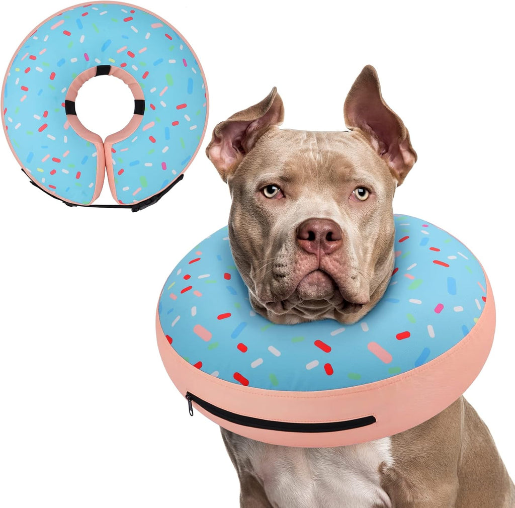 Inflatable Dog Cone Collar Alternative after Surgery, Doggie Neck Donut Collar Recovery Ecollar for Post Surgery, Soft Dog Cone for Small Medium Puppies Cats