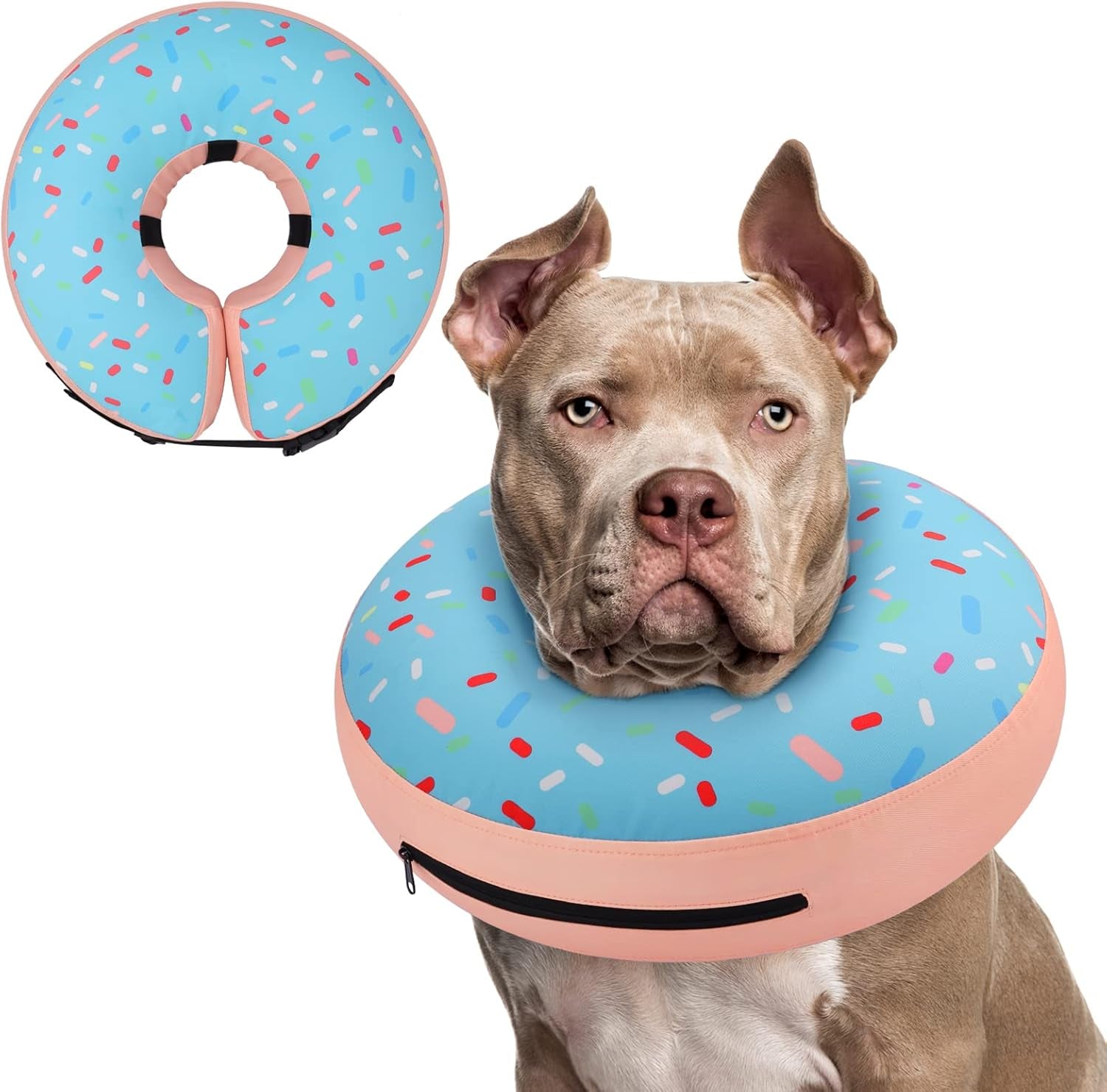 Inflatable Dog Cone Collar Alternative after Surgery, Doggie Neck Donut Collar Recovery Ecollar for Post Surgery, Soft Dog Cone for Small Medium Puppies Cats